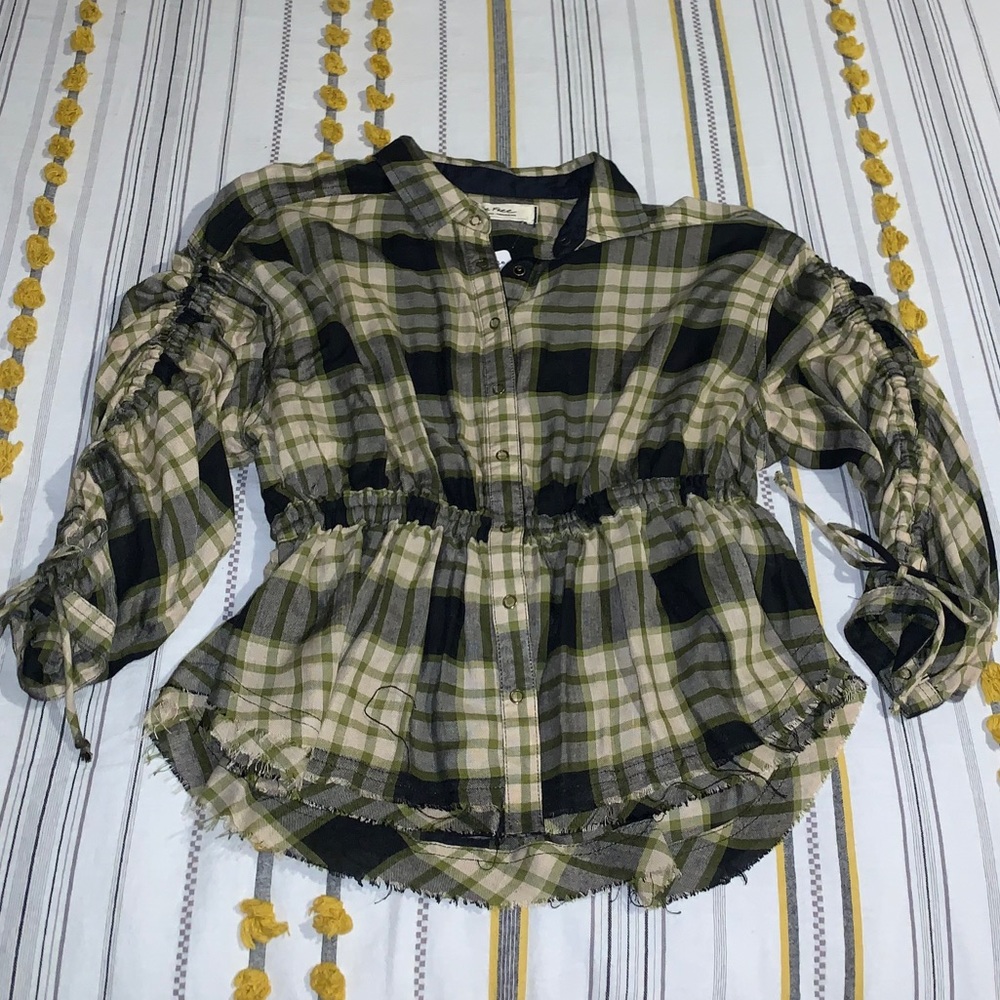 NWT Free People Plaid Shirt